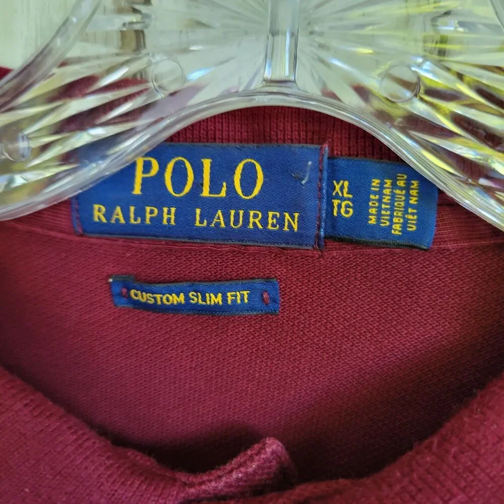 Polo Ralph Lauren Mens Short Sleeves Polo Shirt Sz XL Burgundy